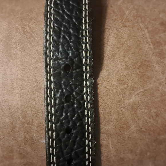 Lejon Men's Bison Leather Black Belt Made In America Sz 48 Western Cowboy Rustic - Picture 9 of 9